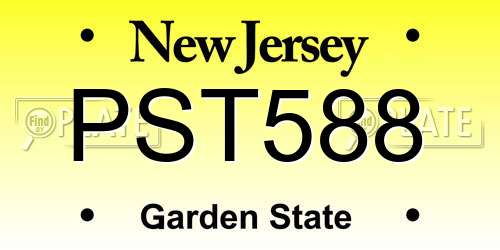 PST588 New Jersey License Plate