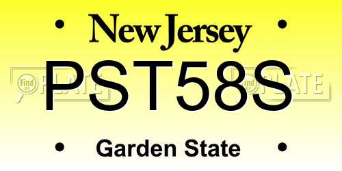 PST58S New Jersey License Plate