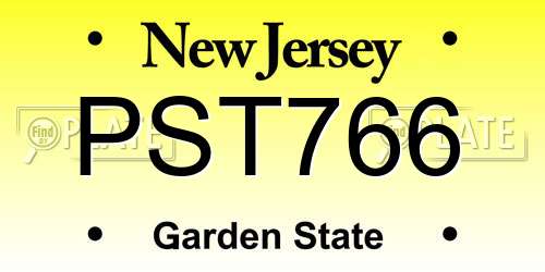 PST766 New Jersey License Plate