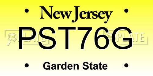 PST76G New Jersey License Plate