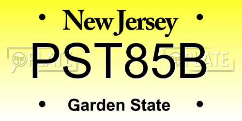 PST85B New Jersey License Plate