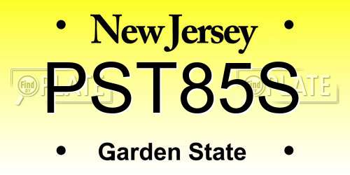 PST85S New Jersey License Plate