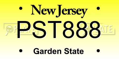PST888 New Jersey License Plate