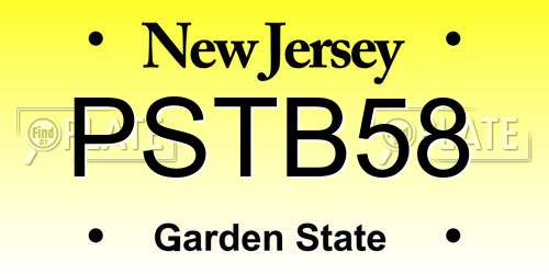 PSTB58 New Jersey License Plate