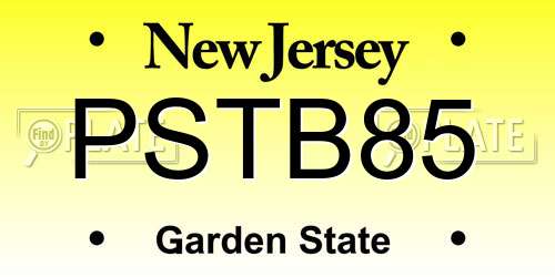 PSTB85 New Jersey License Plate