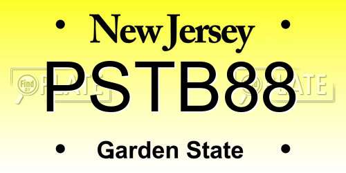 PSTB88 New Jersey License Plate