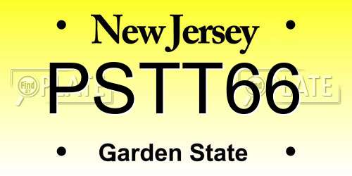 PSTT66 New Jersey License Plate