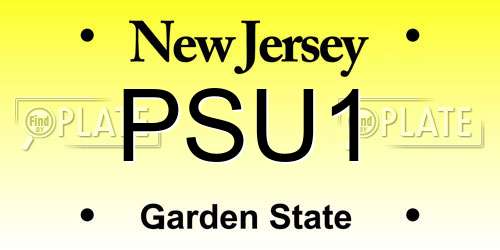 PSU1 New Jersey License Plate