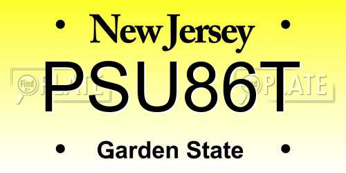 PSU86T New Jersey License Plate