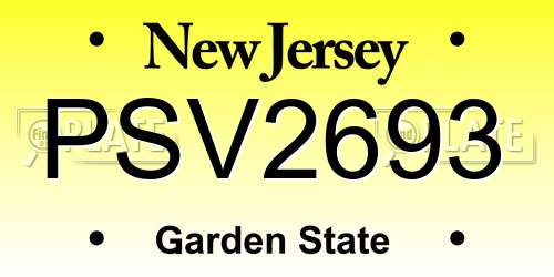 PSV2693 New Jersey License Plate