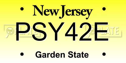 PSY42E New Jersey License Plate