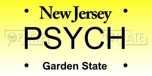 PSYCH New Jersey License Plate