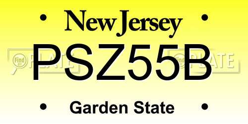 PSZ55B New Jersey License Plate