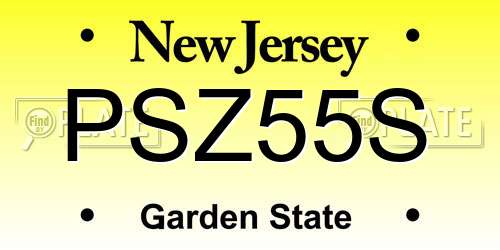 PSZ55S New Jersey License Plate