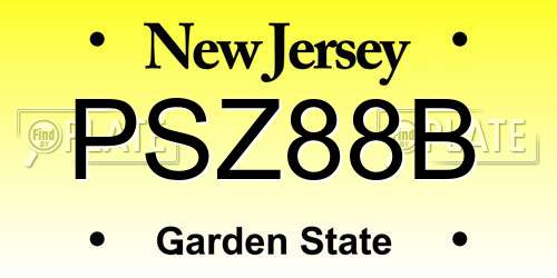 PSZ88B New Jersey License Plate