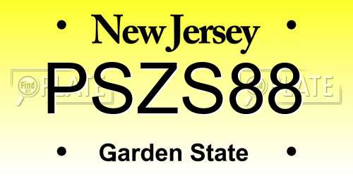 PSZS88 New Jersey License Plate