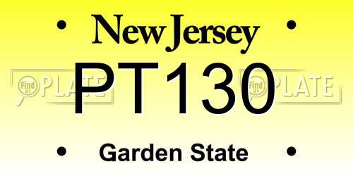 PT130 New Jersey License Plate