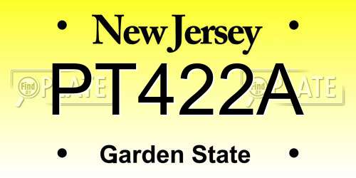PT422A New Jersey License Plate