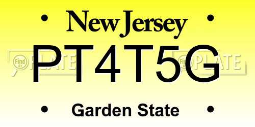 PT4T5G New Jersey License Plate