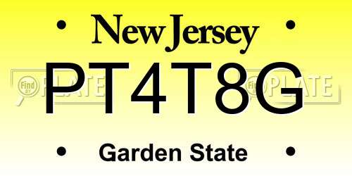 PT4T8G New Jersey License Plate