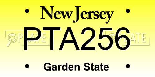 PTA256 New Jersey License Plate