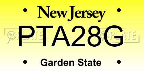 PTA28G New Jersey License Plate