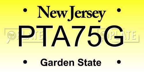 PTA75G New Jersey License Plate