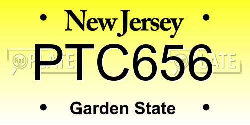 PTC656 New Jersey License Plate