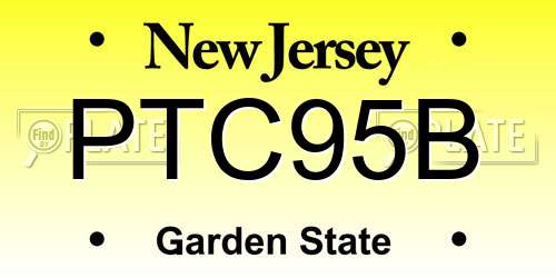 PTC95B New Jersey License Plate