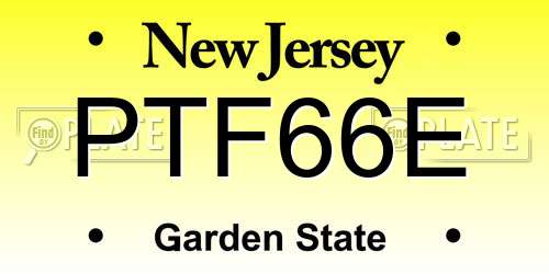 PTF66E New Jersey License Plate