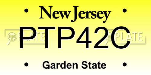 PTP42C New Jersey License Plate