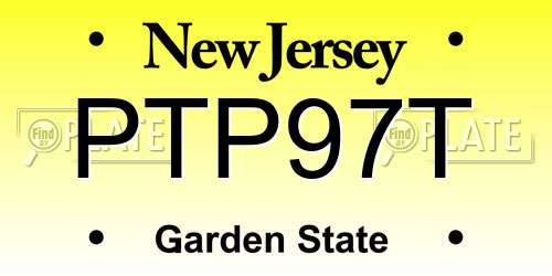 PTP97T New Jersey License Plate