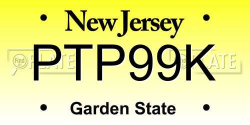 PTP99K New Jersey License Plate
