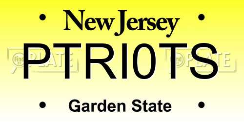 PTRI0TS New Jersey License Plate