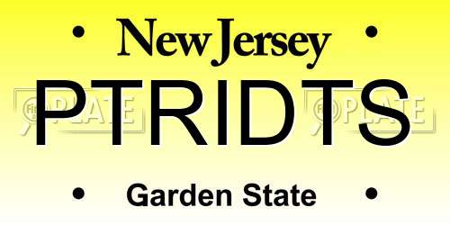 PTRIDTS New Jersey License Plate