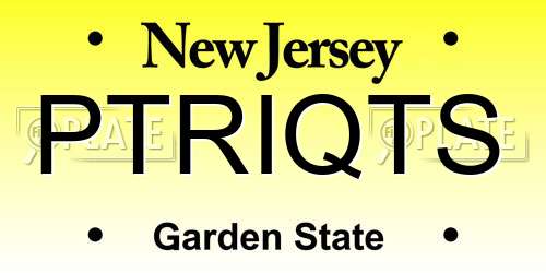 PTRIQTS New Jersey License Plate