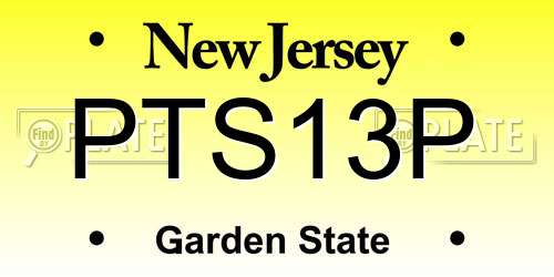 PTS13P New Jersey License Plate