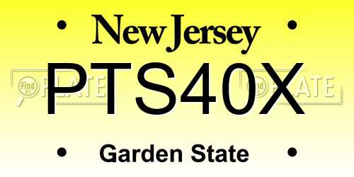 PTS40X New Jersey License Plate