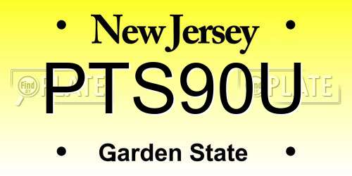 PTS90U New Jersey License Plate