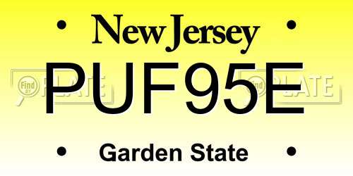 PUF95E New Jersey License Plate