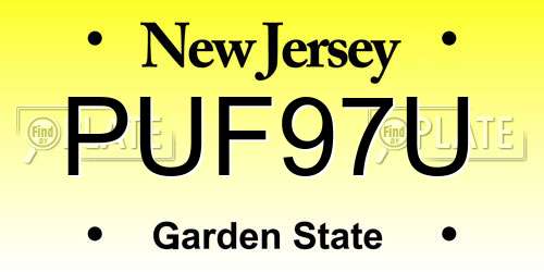 PUF97U New Jersey License Plate