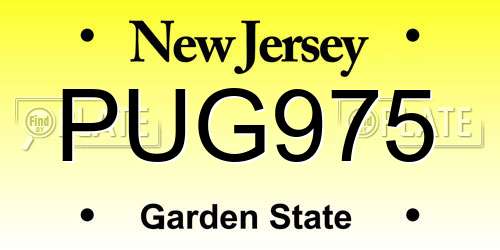 PUG975 New Jersey License Plate