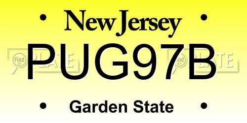 PUG97B New Jersey License Plate