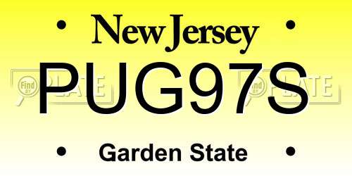 PUG97S New Jersey License Plate