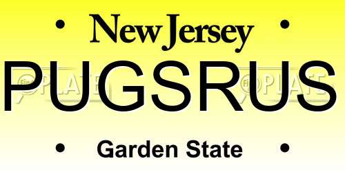 PUGSRUS New Jersey License Plate