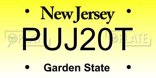 PUJ20T New Jersey License Plate
