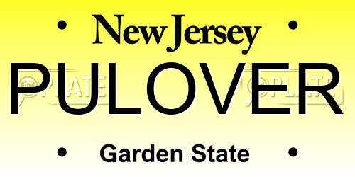 PULOVER New Jersey License Plate