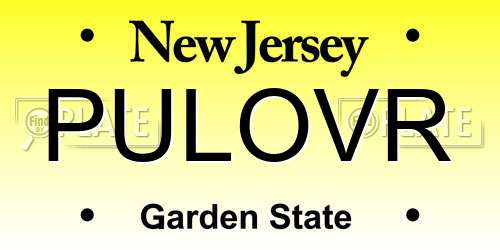 PULOVR New Jersey License Plate