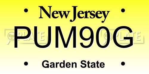 PUM90G New Jersey License Plate