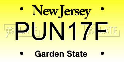 PUN17F New Jersey License Plate